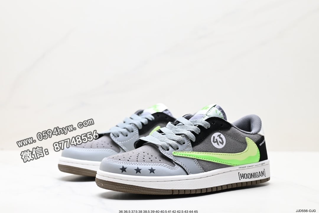 篮球鞋, Nike Air, NIKE, Jordan, Black, Air Jordan 1 Low, Air Jordan 1, Air Jordan - fragment design x Travis Scott x Nike Air Jordan 1 Low OG SP Black/Green Toe 鞋子类型：篮球鞋 鞋帮高度：低帮 货号：CZ0790-043