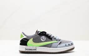 fragment design x Travis Scott x Nike Air Jordan 1 Low OG SP Black/Green Toe 鞋子类型：篮球鞋 鞋帮高度：低帮 货号：CZ0790-043