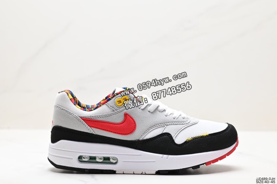 Nike Air Max 1 气垫系列 鞋子类型鞋身材质均选择皮革、织物、麂皮 多种材质 全新配色 货号：AH8145-109 尺码:40-45 ID:JJD489-DJH