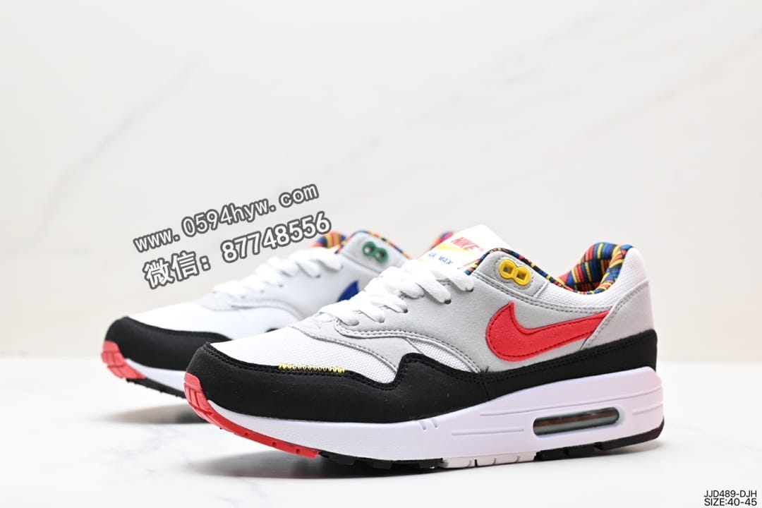 Swoosh, Nike Air Max 1, Nike Air Max, Nike Air, NIKE, Air Max 1, Air Max - Nike Air Max 1 气垫系列 鞋子类型鞋身材质均选择皮革、织物、麂皮 多种材质 全新配色 货号：AH8145-109 尺码:40-45 ID:JJD489-DJH