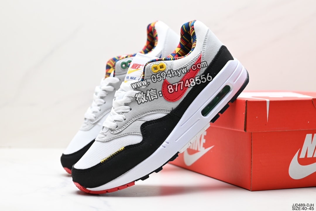 Swoosh, Nike Air Max 1, Nike Air Max, Nike Air, NIKE, Air Max 1, Air Max - Nike Air Max 1 气垫系列 鞋子类型鞋身材质均选择皮革、织物、麂皮 多种材质 全新配色 货号：AH8145-109 尺码:40-45 ID:JJD489-DJH