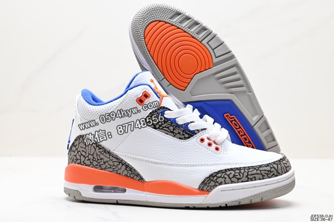 耐克, 篮球鞋, RO, Knicks, Jordan, Air Jordan 3 Retro, Air Jordan 3, Air Jordan - 耐克 Air Jordan 3 Retro "Knicks" 中帮篮球鞋 货号：DN3707-100