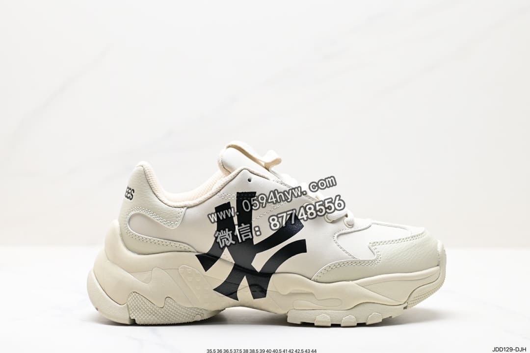 ChuNikey Mesh 厚底老爹系列低帮网织轻量休闲运动慢跑鞋，颜色为象牙白黑，货号为32SHC6911(K0001)，尺码范围为35.5-45(半)，ID为JDD129-DJH。