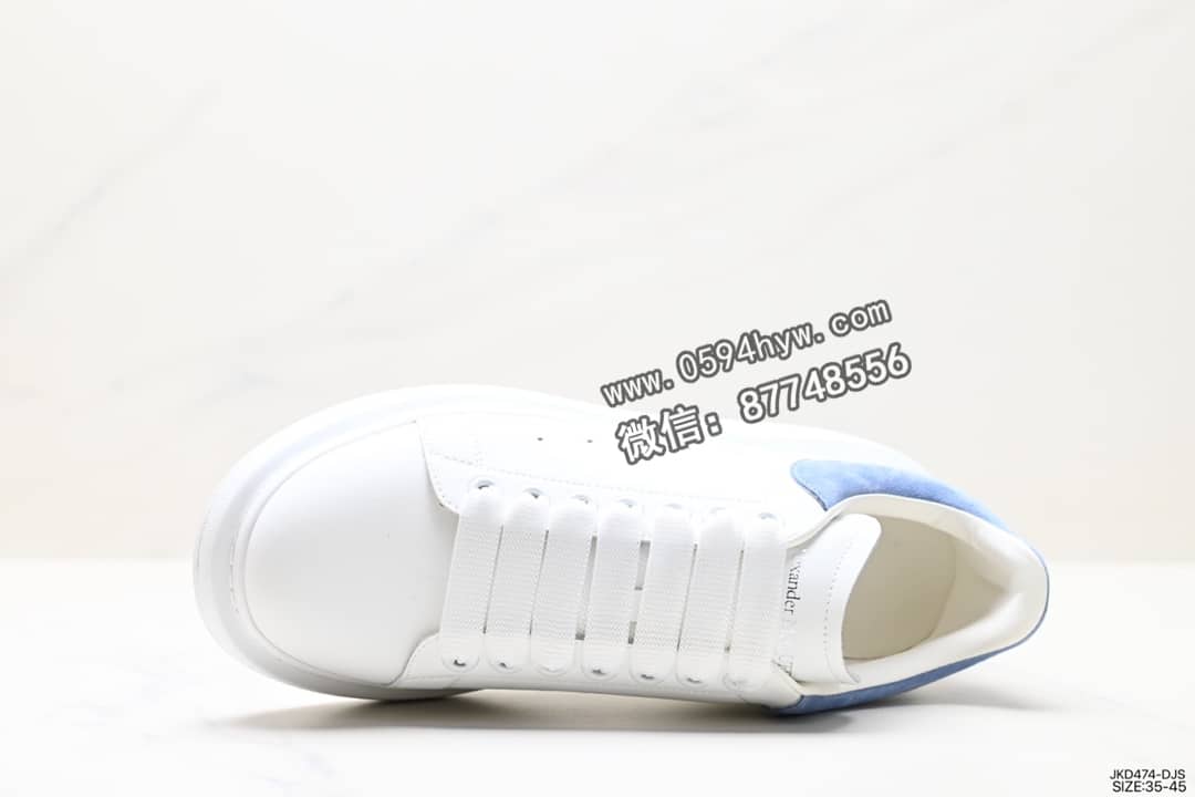 麦昆, 小白鞋, Sneakers, McQueen, KD, Alexander McQueen - Alexander McQueen 亚历山大·麦昆 Sole Leather Sneakers 低帮厚底休闲运动小白鞋 ID:JKD474-DJS