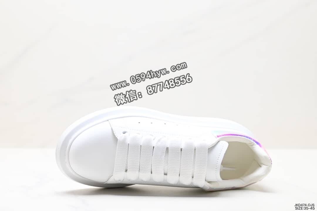 麦昆, 小白鞋, Sneakers, McQueen, KD, Alexander McQueen - Alexander McQueen 亚历山大·麦昆 Sole Leather Sneakers 低帮 厚底 休闲运动 小白鞋 货号：JKD474-DJS