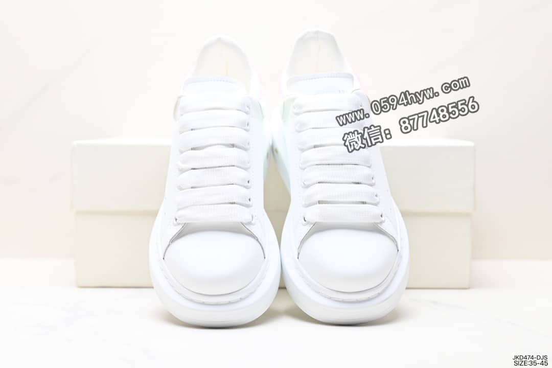 麦昆, 小白鞋, Sneakers, McQueen, KD, Alexander McQueen - Alexander McQueen 亚历山大·麦昆 Sole Leather Sneakers 低帮 厚底 休闲运动 小白鞋 货号：JKD474-DJS