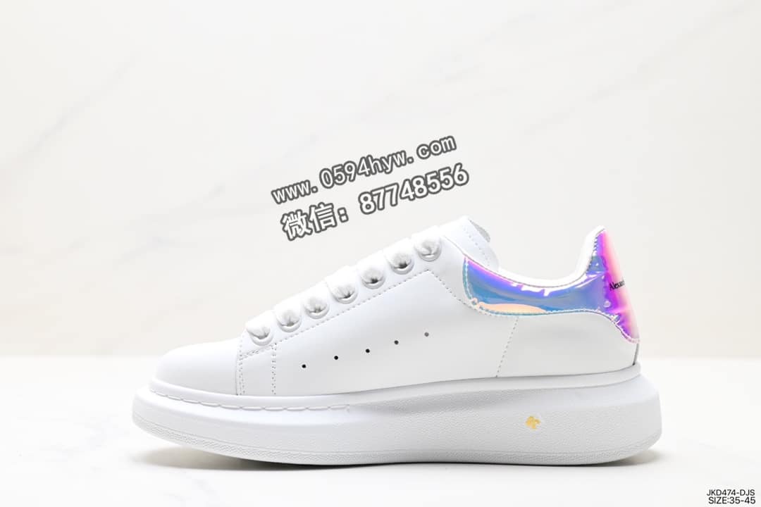 麦昆, 小白鞋, Sneakers, McQueen, KD, Alexander McQueen - Alexander McQueen 亚历山大·麦昆 Sole Leather Sneakers 低帮 厚底 休闲运动 小白鞋 货号：JKD474-DJS