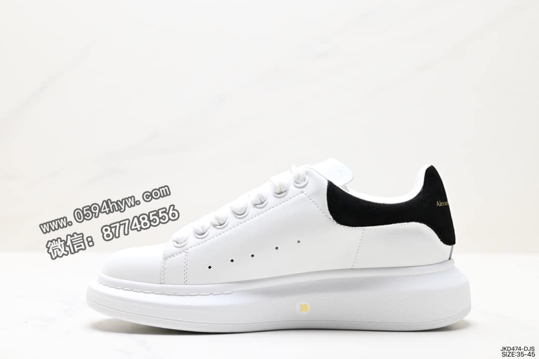 麦昆, 小白鞋, Sneakers, McQueen, KD, Alexander McQueen, 2090 - Alexander McQueen Sole Leather Sneakers 低帮 厚底 白色 货号：JKD474-DJS