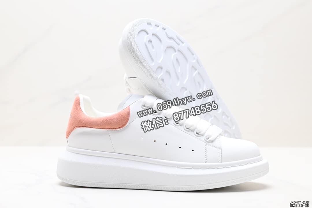 麦昆, 小白鞋, Sneakers, McQueen, KD, Alexander McQueen - Alexander McQueen Sole Leather Sneakers 低帮厚底 小白鞋 尺码 35-39 ID：JKD474-DJS