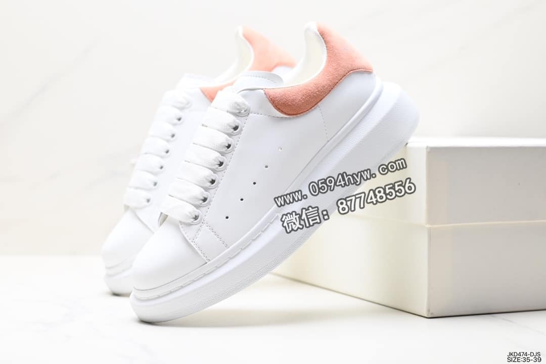 麦昆, 小白鞋, Sneakers, McQueen, KD, Alexander McQueen - Alexander McQueen Sole Leather Sneakers 低帮厚底 小白鞋 尺码 35-39 ID：JKD474-DJS