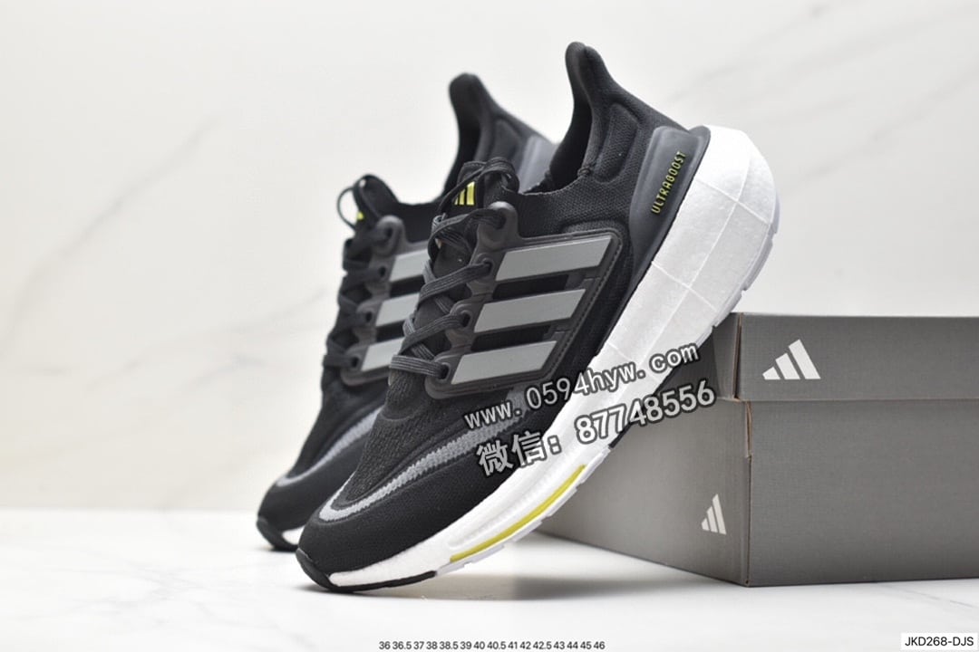 跑鞋, 慢跑鞋, Ultraboost, HQ6340, Boost, adidas Ultraboost Light, Adidas - Adidas ULTRABOOST LIGHT 轻弹系列低帮袜套式针织透气缓震休闲运动慢跑鞋 "白蓝橙" 货号: HQ6340