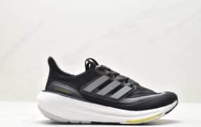 Adidas ULTRABOOST LIGHT 轻弹系列低帮袜套式针织透气缓震休闲运动慢跑鞋 “白蓝橙” 货号: HQ6340