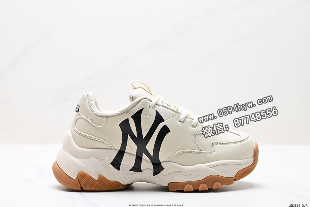 ChuNikey MLB Big Ball 韩国限定 美国榄球洋基队 鞋 高低帮 黑白 货号：32SHC6911