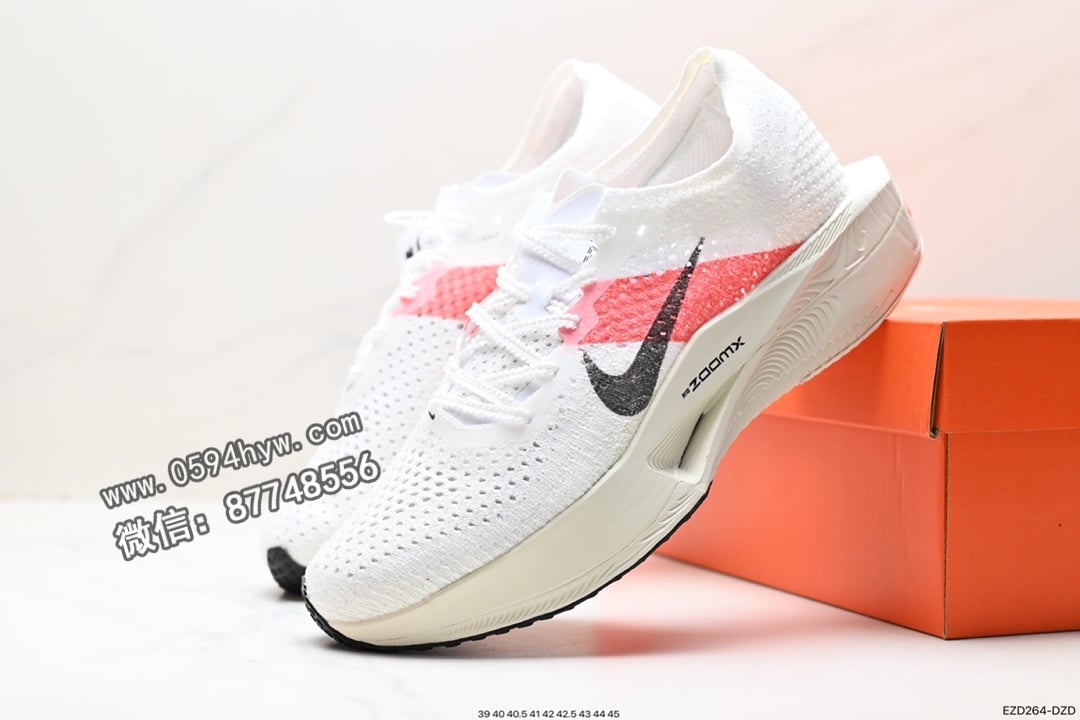 马拉松, 跑鞋, ZoomX Vaporfly, ZoomX, Zoom, Vaporweave, VaporFly, Swoosh - ZoomX Vaporfly Next% 马拉松跑鞋 鞋面材质：Vaporweave 科技 鞋带系统：非对称 鞋带系统、泡棉护垫 鞋头设计：超大 Swoosh 点缀 外观设计：流线型
货号: FD6556-100
尺码: 39-45
ID: EZD264-DZD