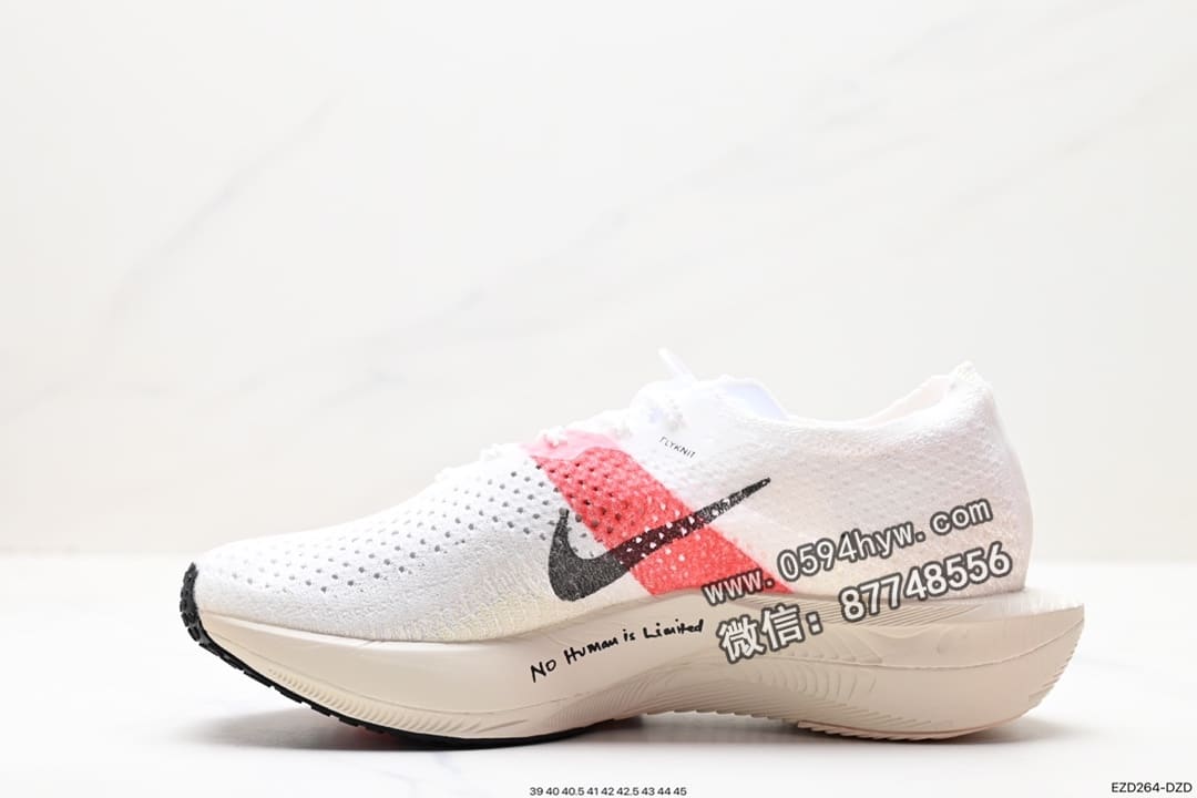 马拉松, 跑鞋, ZoomX Vaporfly, ZoomX, Zoom, Vaporweave, VaporFly, Swoosh - ZoomX Vaporfly Next% 马拉松跑鞋 鞋面材质：Vaporweave 科技 鞋带系统：非对称 鞋带系统、泡棉护垫 鞋头设计：超大 Swoosh 点缀 外观设计：流线型
货号: FD6556-100
尺码: 39-45
ID: EZD264-DZD