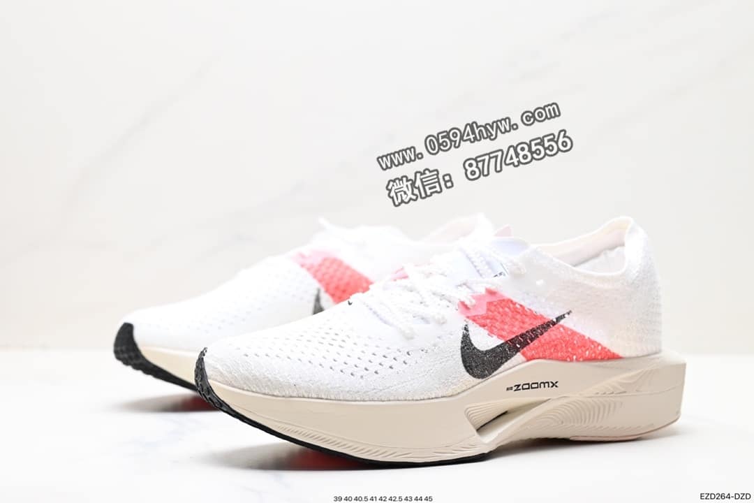 马拉松, 跑鞋, ZoomX Vaporfly, ZoomX, Zoom, Vaporweave, VaporFly, Swoosh - ZoomX Vaporfly Next% 马拉松跑鞋 鞋面材质：Vaporweave 科技 鞋带系统：非对称 鞋带系统、泡棉护垫 鞋头设计：超大 Swoosh 点缀 外观设计：流线型
货号: FD6556-100
尺码: 39-45
ID: EZD264-DZD