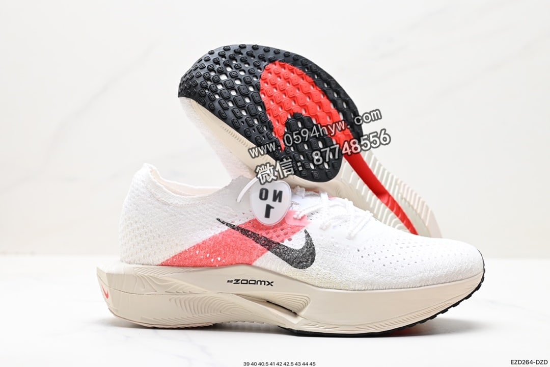 马拉松, 跑鞋, ZoomX Vaporfly, ZoomX, Zoom, Vaporweave, VaporFly, Swoosh - ZoomX Vaporfly Next% 马拉松跑鞋 鞋面材质：Vaporweave 科技 鞋带系统：非对称 鞋带系统、泡棉护垫 鞋头设计：超大 Swoosh 点缀 外观设计：流线型
货号: FD6556-100
尺码: 39-45
ID: EZD264-DZD