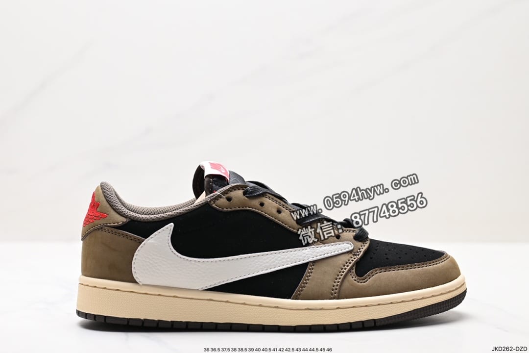 fragment design x Travis Scott x Nike Air Jordan 1 Low OG SP”Black/Green Toe“ AJ1