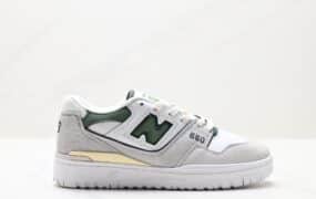 New Balance 55系列 皮面中性休闲跑鞋 白黄绿 货号：BBW550SG