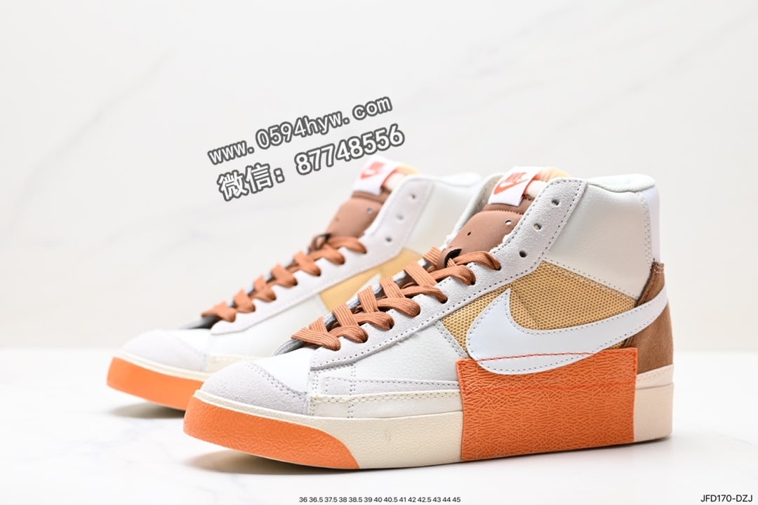 高帮板鞋, 高帮, 运动鞋, 耐克, 板鞋, 开拓者, Zoom, Nike SB Blazer, Nike SB, NIKE, Blazer, 2023 - 耐克 Grant Taylor X Nike SB Blazer Zoom Mid Pro Qs 黑棕 高帮板鞋 货号：DQ7673-100