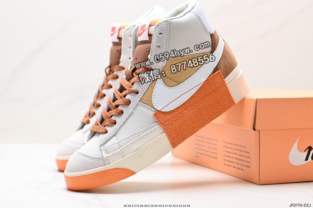 高帮板鞋, 高帮, 运动鞋, 耐克, 板鞋, 开拓者, Zoom, Nike SB Blazer, Nike SB, NIKE, Blazer, 2023 - 耐克 Grant Taylor X Nike SB Blazer Zoom Mid Pro Qs 黑棕 高帮板鞋 货号：DQ7673-100