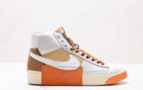 耐克 Grant Taylor X Nike SB Blazer Zoom Mid Pro Qs 黑棕 高帮板鞋 货号：DQ7673-100