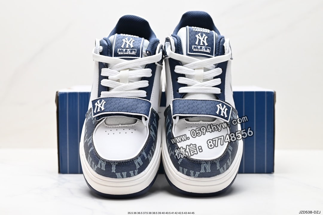 运动鞋, 跑鞋, 洋基队, 慢跑鞋, NY, NIKE, MLB Chunky Liner New York Yankees, MLB, HIGH, 3ASXLM13N, 2023 - MLB ChuNikey Liner New York 雅尼基学长鞋 低帮 高底 皮革白黑NY印花 货号: 3ASXLM13N (C0002)