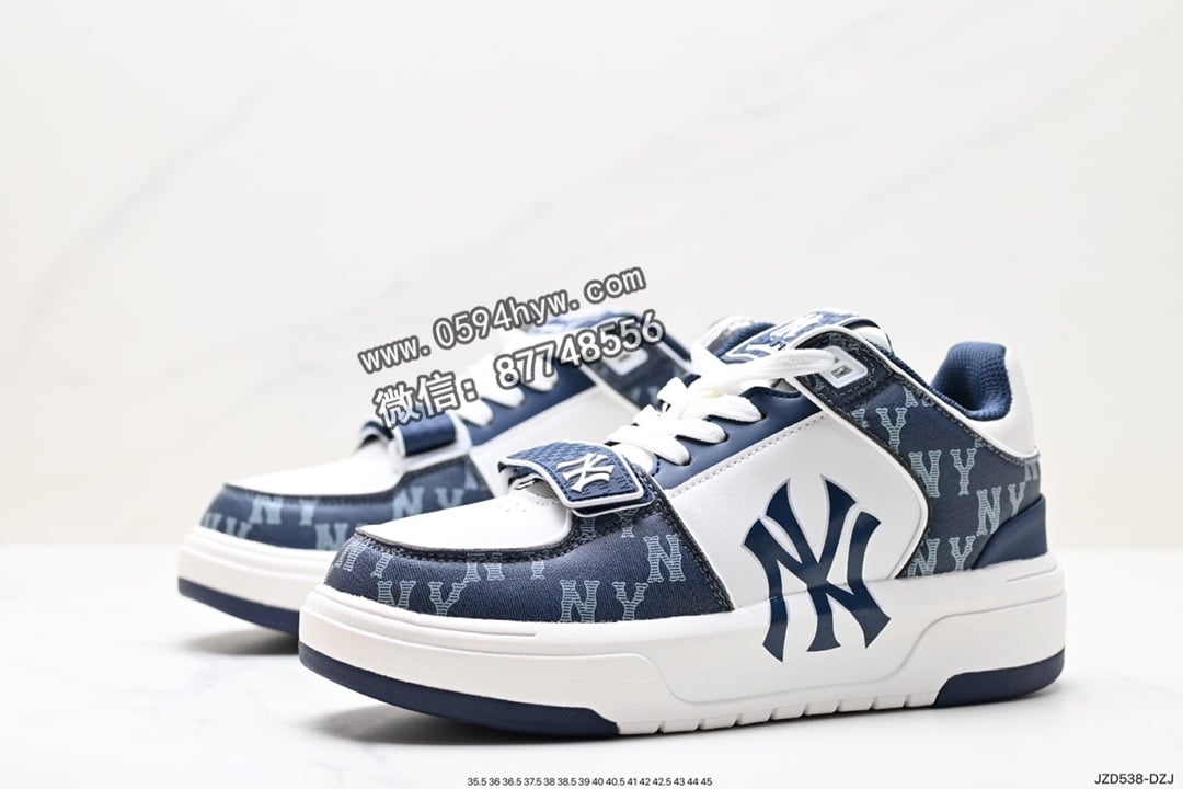 运动鞋, 跑鞋, 洋基队, 慢跑鞋, NY, NIKE, MLB Chunky Liner New York Yankees, MLB, HIGH, 3ASXLM13N, 2023 - MLB ChuNikey Liner New York 雅尼基学长鞋 低帮 高底 皮革白黑NY印花 货号: 3ASXLM13N (C0002)