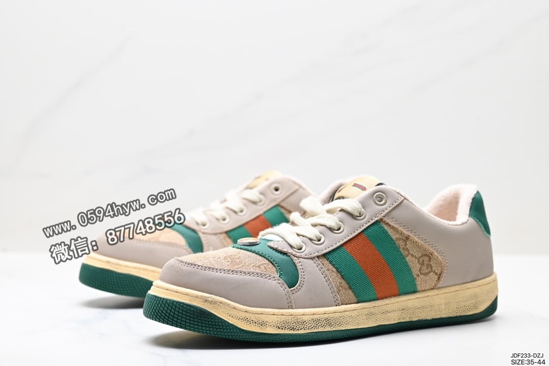 板鞋, 古驰小脏鞋, 古驰, 做旧, Gucci Distressed Screener sneaker, Gucci - 古奇 Gucci Distressed Screener sneaker 古驰小脏鞋系列 绿盒版本 经典原型复古百搭做旧小脏板鞋复古学院风 怀旧版
ID:JDF233-DZJ