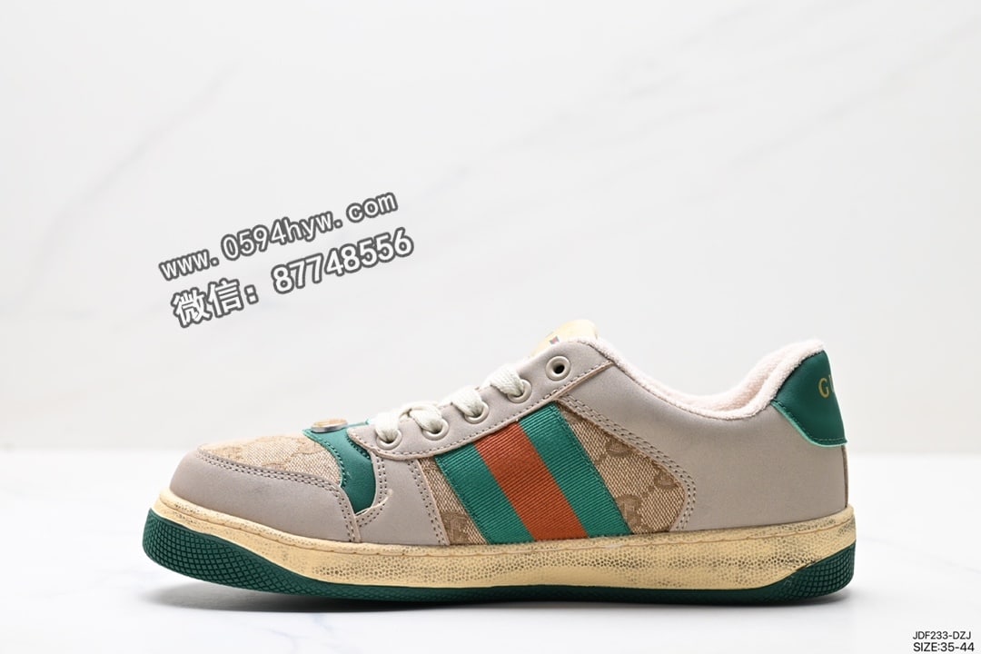 板鞋, 古驰小脏鞋, 古驰, 做旧, Gucci Distressed Screener sneaker, Gucci - 古奇 Gucci Distressed Screener sneaker 古驰小脏鞋系列 绿盒版本 经典原型复古百搭做旧小脏板鞋复古学院风 怀旧版
ID:JDF233-DZJ