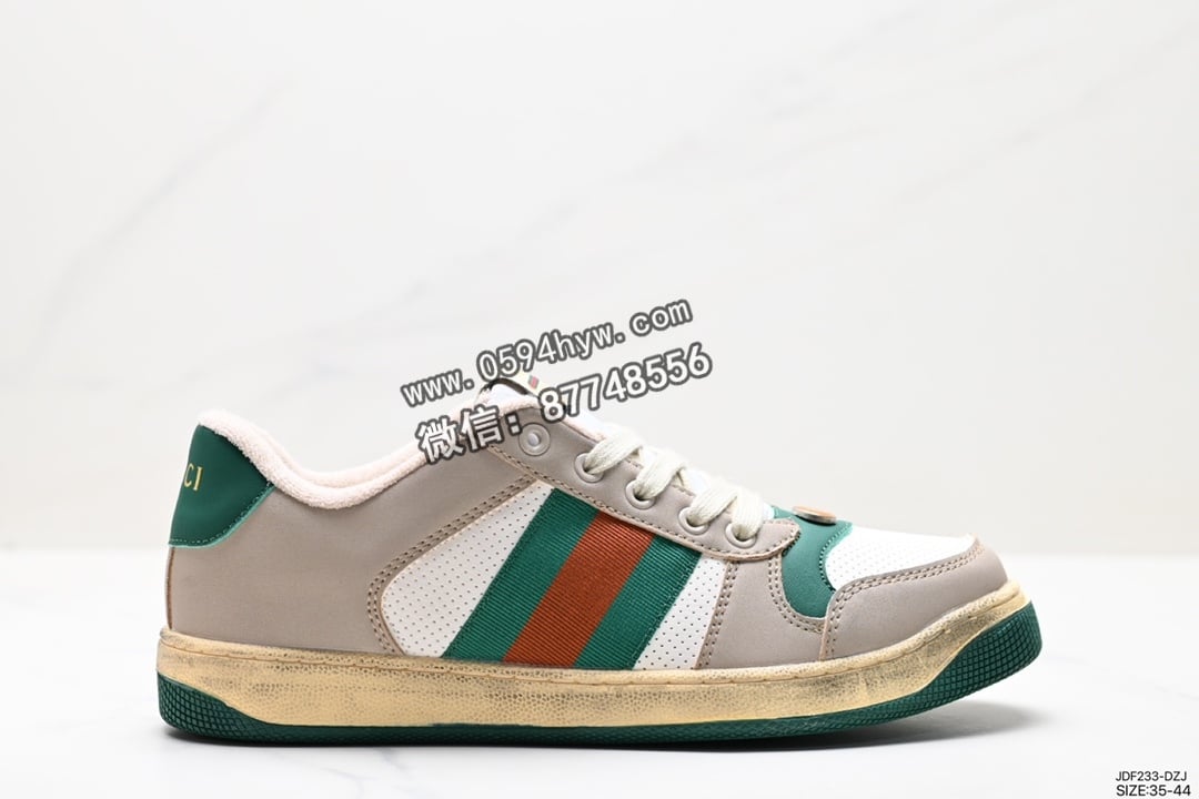 古奇Gucci Distressed Screener sneaker 绿盒版本 风 怀旧版 ID:JDF233-DZJ