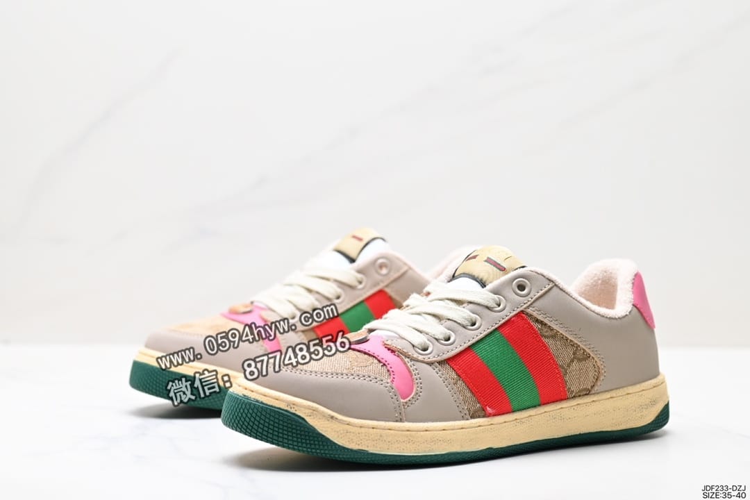 板鞋, 古驰, 做旧, Gucci Distressed Screener sneaker, Gucci - 古奇 Gucci Distressed Screener sneaker 绿盒版本 系列 经典原型复古 百搭做旧 小脏板鞋 复古学院风 怀旧版
货号：ID:JDF233-DZJ