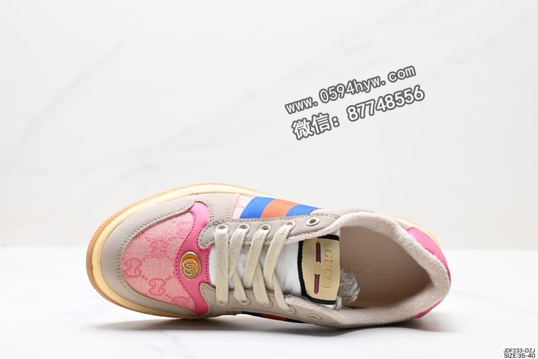 板鞋, 古驰小脏鞋, 古驰, 做旧, Gucci Distressed Screener sneaker, Gucci - 古奇Gucci Distressed Screener sneaker 古驰小脏鞋系列 绿盒版本 经典原型复古百搭做旧小脏板鞋复古学院风 怀旧版