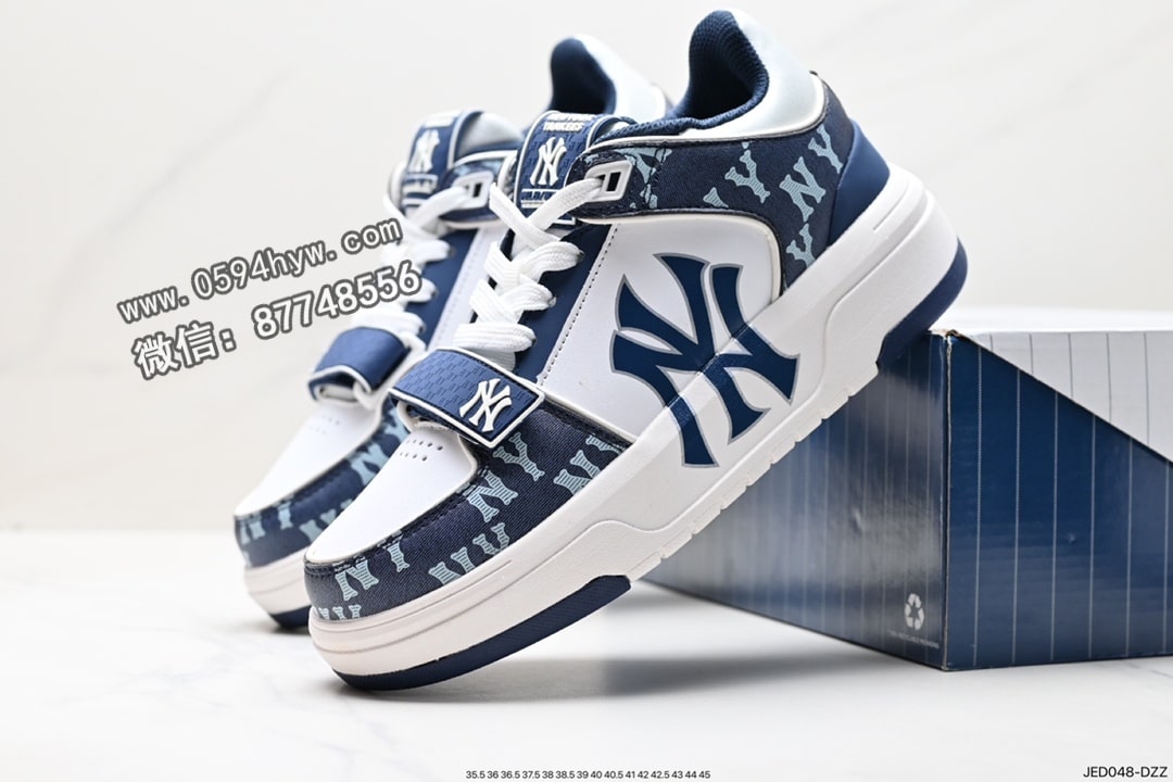 运动鞋, 跑鞋, 慢跑鞋, NY, NIKE, MLB, 3ASXLM13N - MLB ChuNikey Liner New York 雅鞋 系列 低帮老爹风轻量增高厚底百搭休闲运动慢跑鞋 鞋帮高度：低帮 颜色：皮革白黑NY印花 货号：3ASXLM13N（C0002）