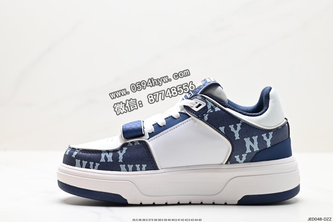 运动鞋, 跑鞋, 慢跑鞋, NY, NIKE, MLB, 3ASXLM13N - MLB ChuNikey Liner New York 雅鞋 系列 低帮老爹风轻量增高厚底百搭休闲运动慢跑鞋 鞋帮高度：低帮 颜色：皮革白黑NY印花 货号：3ASXLM13N（C0002）