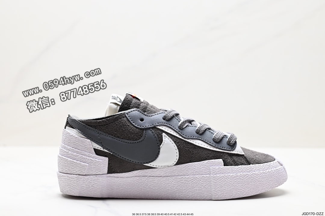 SACAI x Nike Blazer Low 重叠设计开拓者低帮板鞋 货号：DM7901-100