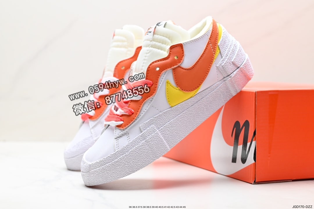 板鞋, Sacai X nike Blazer Low, Sacai, Nike Blazer Low, Nike Blazer, NIKE, Blazer, AI - SACAI x Nike Blazer Low 双配色板鞋
货号：DM7901-100
尺码：36-45
ID：JGD170-DZZ