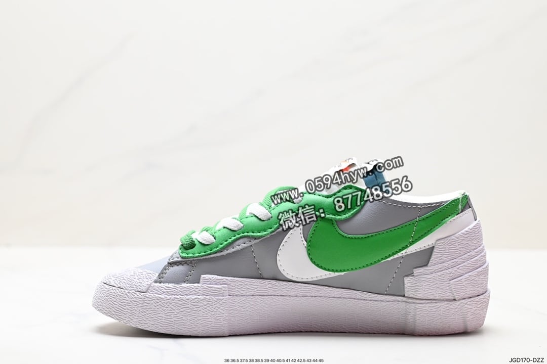 解构, 联名, 板鞋, 开拓者, Swoosh, Nike Blazer Low, Nike Blazer, Blazer, AI, 85, 2023 - SACAI x Nike Blazer Low 重叠设计前卫开拓者低帮百搭板鞋