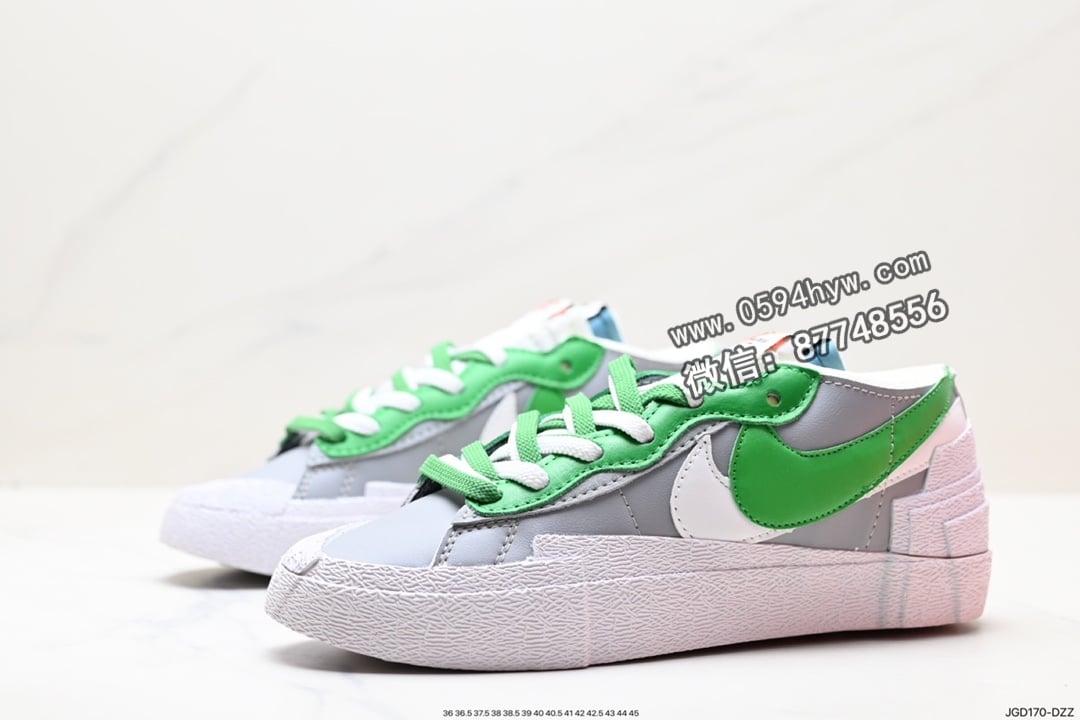 解构, 联名, 板鞋, 开拓者, Swoosh, Nike Blazer Low, Nike Blazer, Blazer, AI, 85, 2023 - SACAI x Nike Blazer Low 重叠设计前卫开拓者低帮百搭板鞋