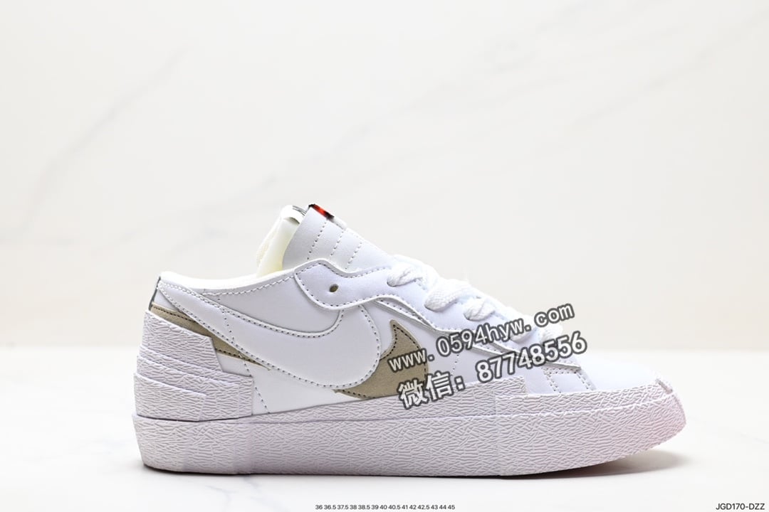 SACAI Nike Blazer Low 重叠设计前卫开拓者低帮板鞋 货号：DM7901-100