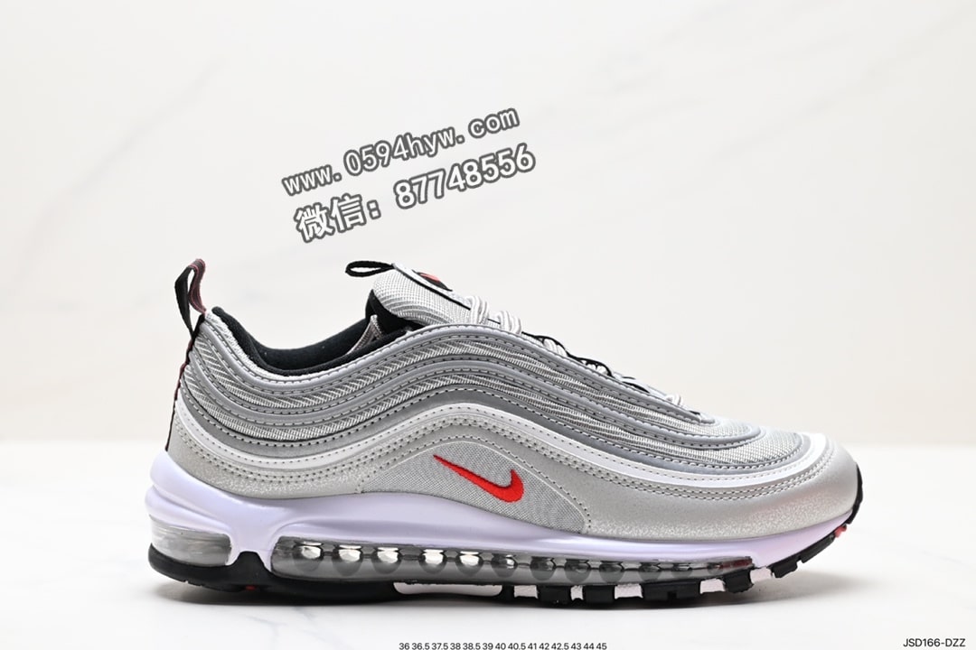 NIKE Air Max 97 原装批次子弹拆解原鞋开发 系列 鞋子类型：运动鞋  鞋帮高度：低帮  货号：884421-001 尺码：36-45  ID：JSD166-DZZ