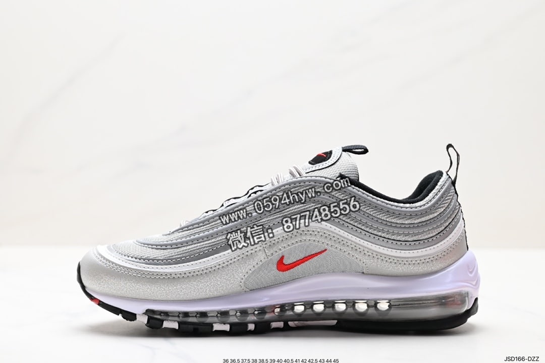 运动鞋, Nike Air Max 97, Nike Air Max, Nike Air, NIKE, Air Max 97, Air Max, AI - NIKE Air Max 97 原装批次子弹拆解原鞋开发 系列 鞋子类型：运动鞋  鞋帮高度：低帮  货号：884421-001 尺码：36-45  ID：JSD166-DZZ