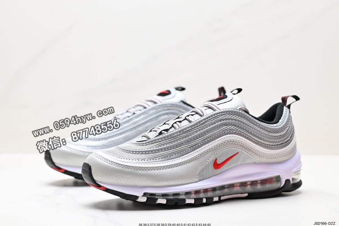 运动鞋, Nike Air Max 97, Nike Air Max, Nike Air, NIKE, Air Max 97, Air Max, AI - NIKE Air Max 97 原装批次子弹拆解原鞋开发 系列 鞋子类型：运动鞋  鞋帮高度：低帮  货号：884421-001 尺码：36-45  ID：JSD166-DZZ