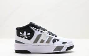 Adidas Originals Post UP 中邦加绒 鞋子类型：篮球鞋 鞋帮高度：中帮 颜色：黑白灰 货号：H00190