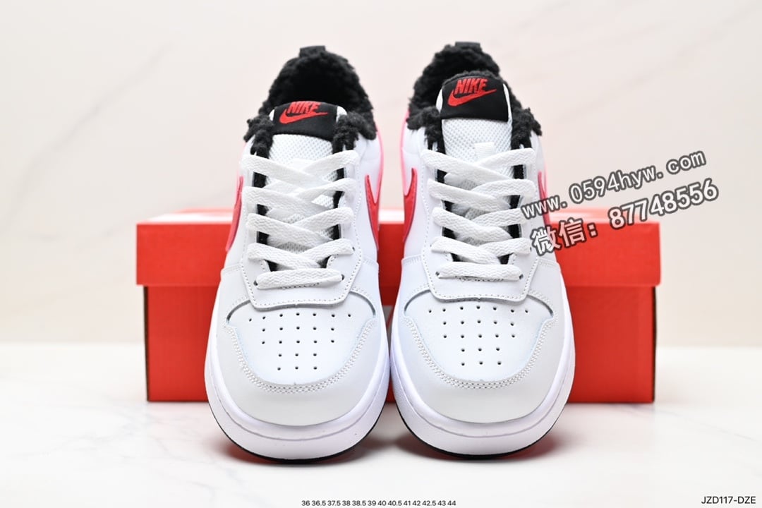 运动鞋, 板鞋, 加绒, RO, NIKE, Court Borough Low - Nike Court Borough Low 2 皮革板鞋 货号FB1394-101 颜色：米白黑赛车蓝荧光绿 尺码：36-44 ID:JZD117-DZE