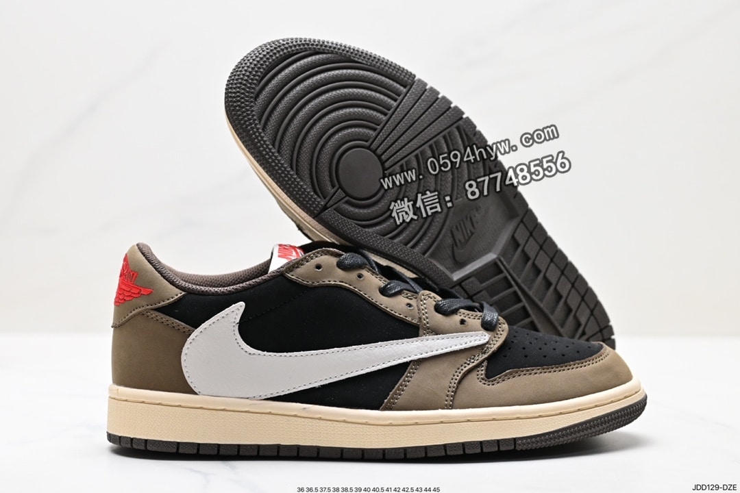 篮球鞋, 倒勾, 低帮篮球鞋, Travis Scott, Jordan, Air Jordan 1, Air Jordan, AI - Travis Scott x Air Jordan 1 “ Reverse Mocha ” 倒勾 低帮篮球鞋 货号：DM7866-140