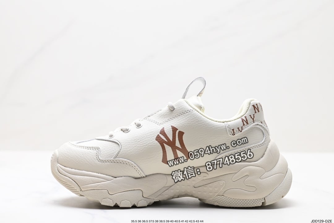 运动鞋, 跑鞋, 老爹鞋, NY, NIKE, MLB - ChuNikey MLB Big Ball系列 低帮运动鞋 皮白 黑色 货号：3ASHBMN3H 尺码：35.5-44 ID:JDD129-DZE