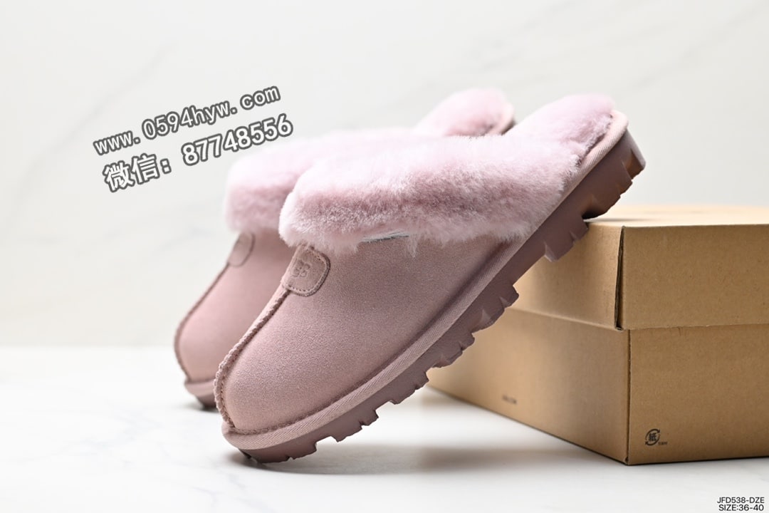 雪地靴, 拖鞋, UGG, 2023 - UGG W NEUEL尼瓦尔 系列 平底休闲保暖毛毛舒适便鞋 女拖鞋 尺码：36-40 货号：JFD538-DZE