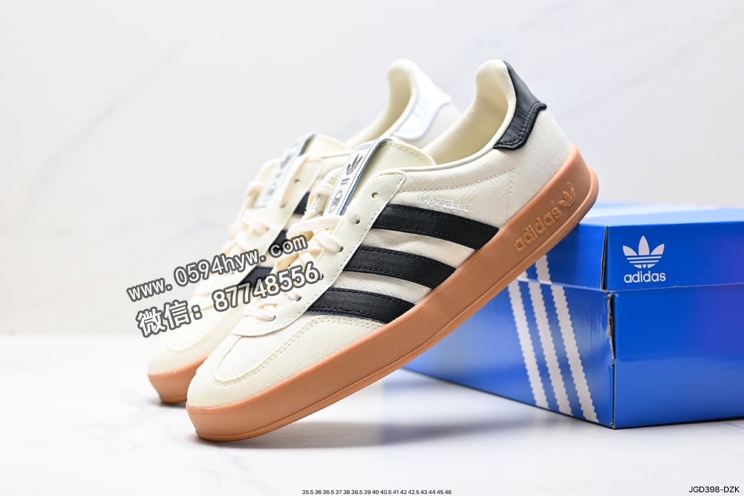 板鞋, 低帮板鞋, 休闲板鞋, 三叶草, Adidas - Adidas Gazzelle Indoor 低帮板鞋 高弹舒适 官方货号: IG3677