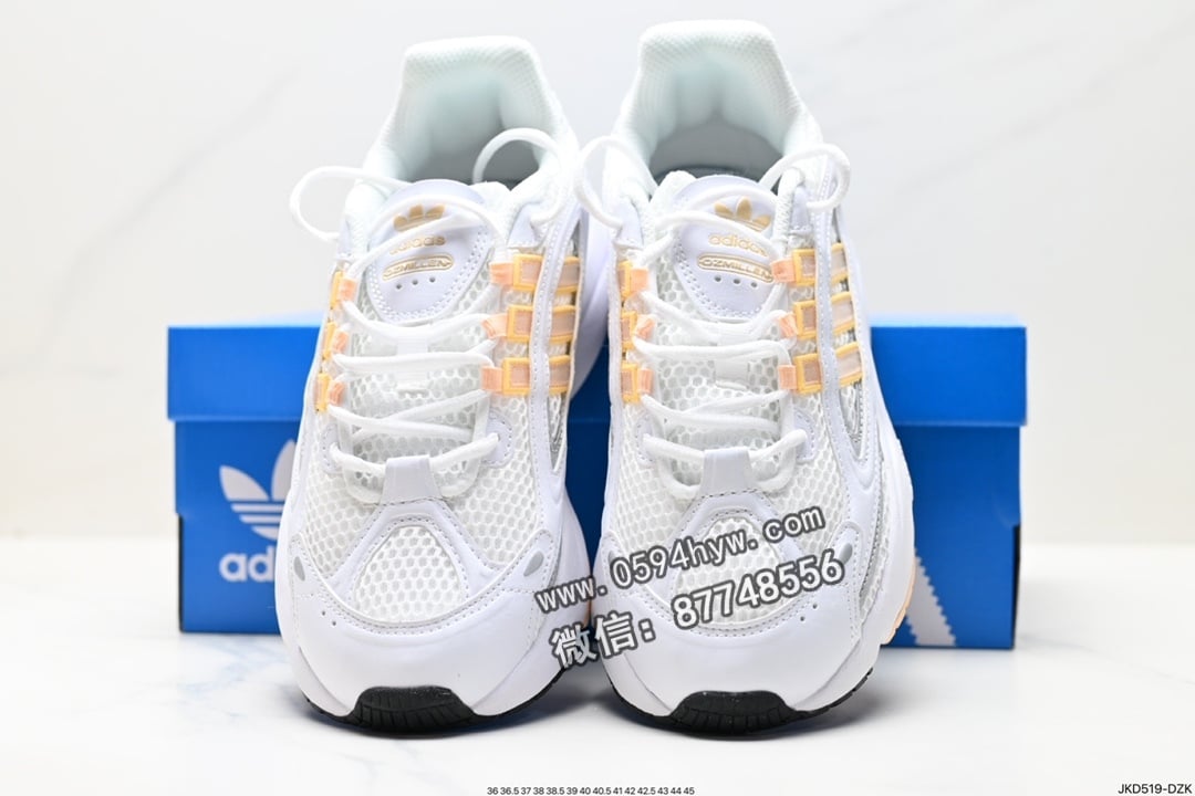 阿迪达斯, 阿迪, 运动鞋, 运动跑鞋, 跑鞋, Adidas - Adidas OZMILLEN 阿迪达斯复古黑银拼色男女低帮缓震运动跑鞋 货号: ID8345